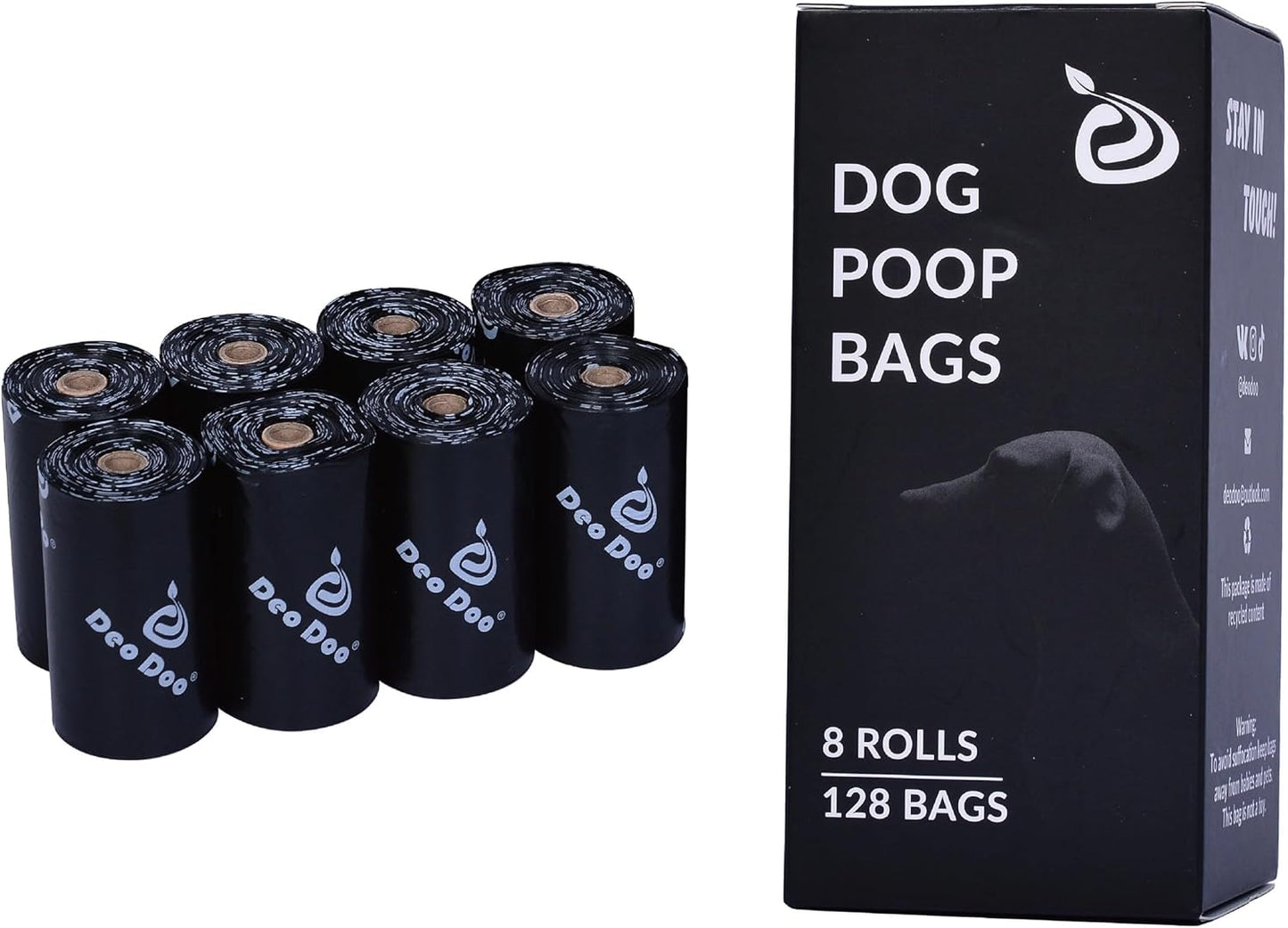 Leak-Proof Dog Poop Bags – 128 Count (8 Rolls), Eco-Friendly & Unscented – Dispenser Not Included