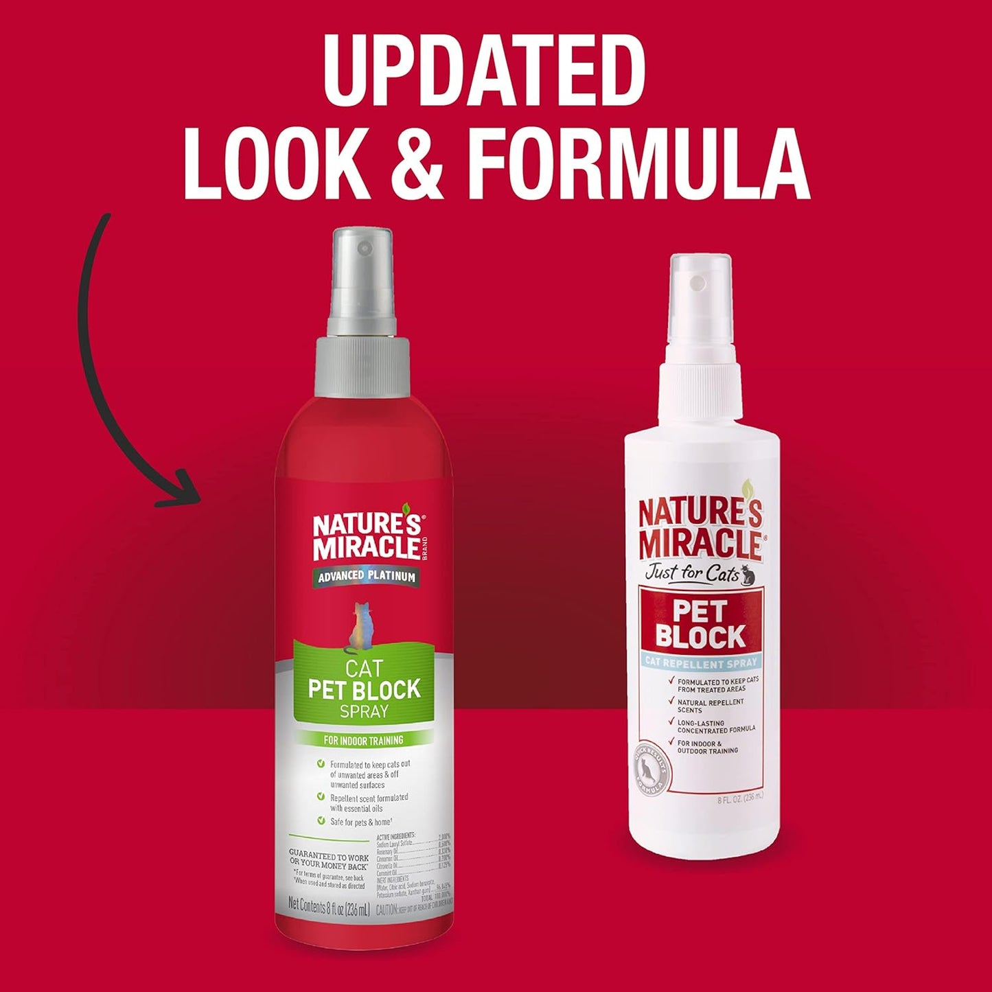 Nature’s Miracle Platinum Cat Pet Block Spray, 236ml Essential Oil Repellent Formula, Easy Spray