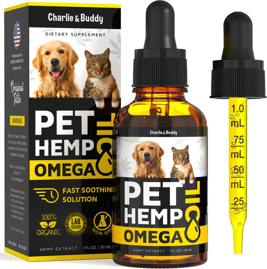 Charlie & Buddy Hemp Oil for Dogs – Omega 3, 6, 9 for Skin, Coat, Anxiety & Joint Relief