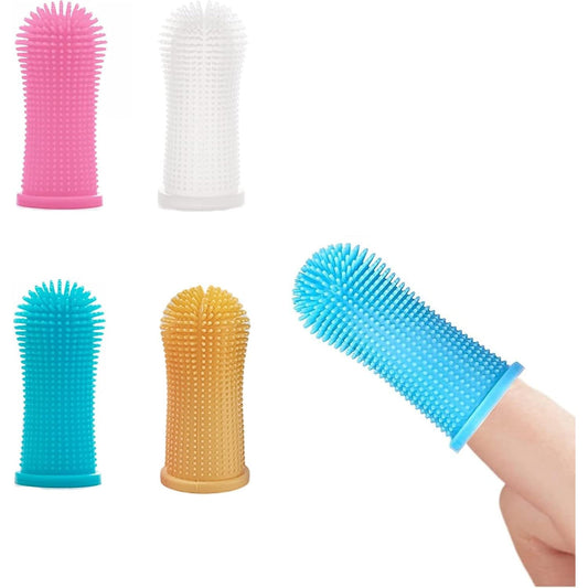 Dog Toothbrush Set for Teeth Cleaning 4Piece Fingerbrush Toothbrush Kit for Pets