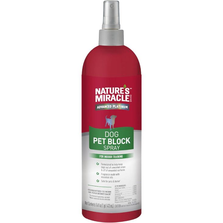 Nature’s Miracle Advanced Platinum Dog Repellent Spray, 473ml Essential Oils Formula for Indoor Training