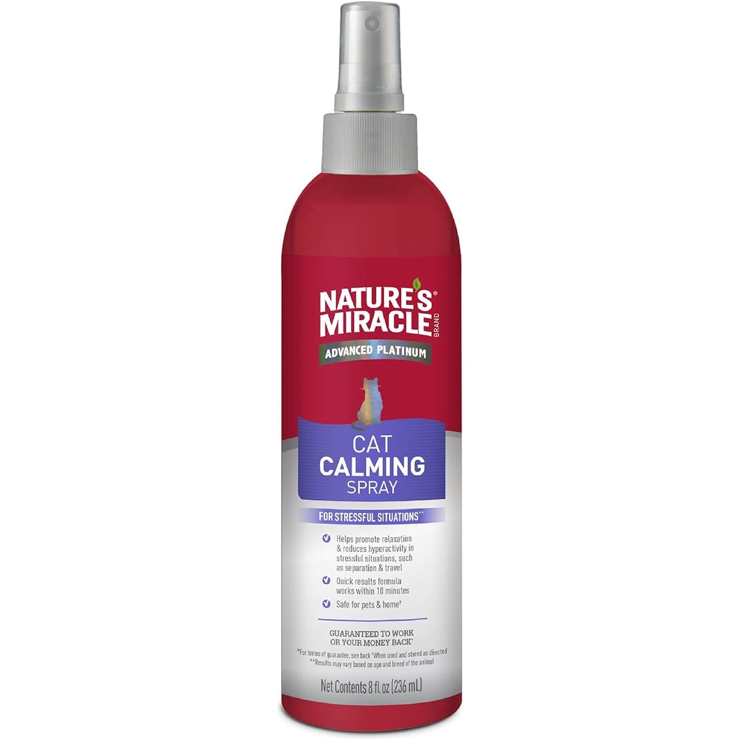 Nature’s Miracle Platinum Cat Calming Spray, 236ml Promotes Relaxation, Quick & Long-Lasting Results