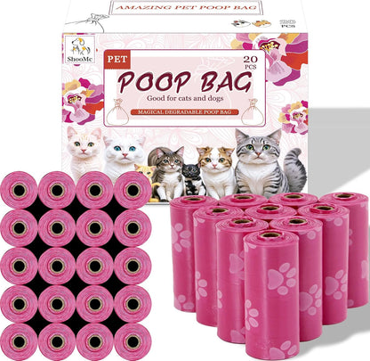 Biodegradable Dog Poop Bags – Odor-Free, Deodorizing, Non-Smell Bags for Dogs & Cats, 300 Count, Thin & Eco-Friendly