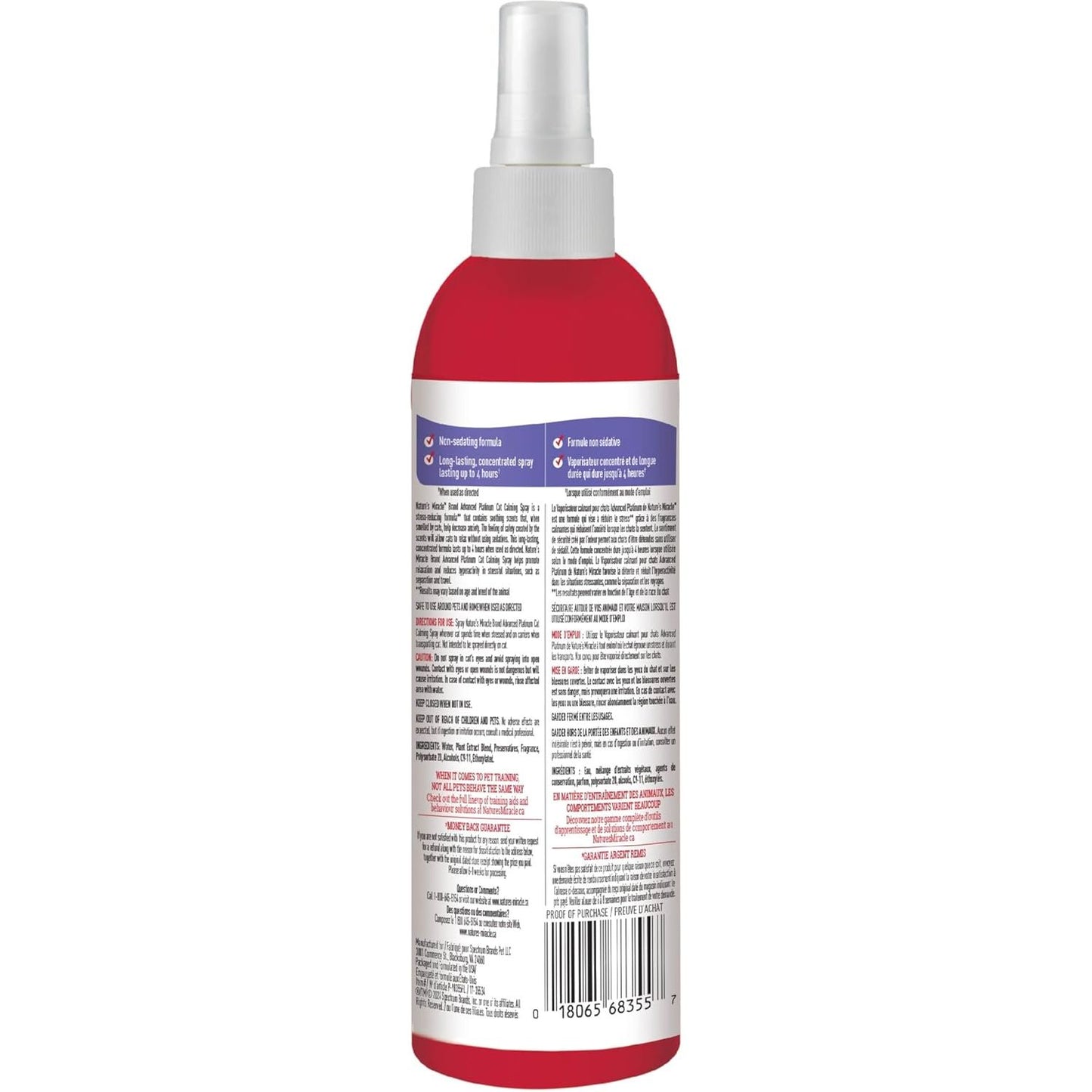 Nature’s Miracle Platinum Cat Calming Spray, 236ml Promotes Relaxation, Quick & Long-Lasting Results