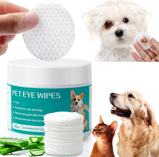 100pcs Pet Eye & Ear Cleaning Wipes,Removes Tear Stains & Dirt