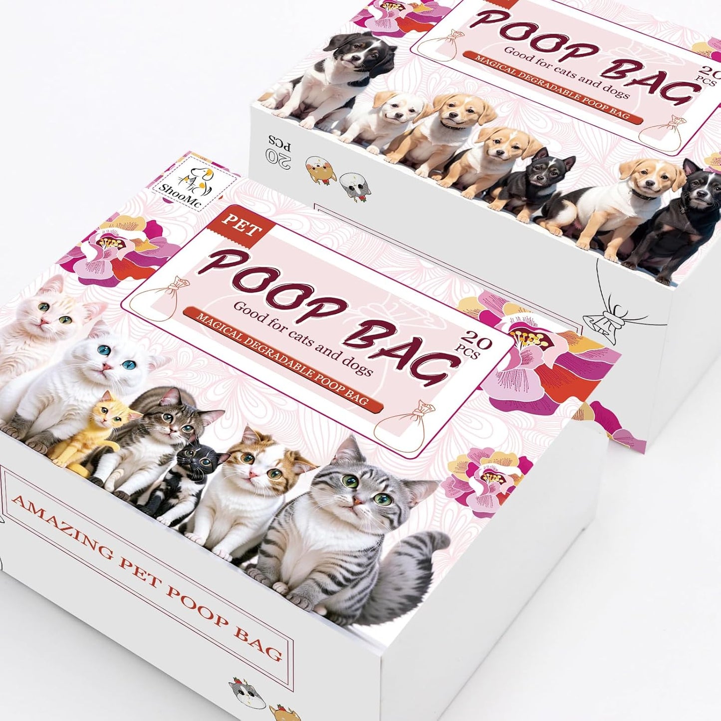 Biodegradable Dog Poop Bags – Odor-Free, Deodorizing, Non-Smell Bags for Dogs & Cats, 300 Count, Thin & Eco-Friendly