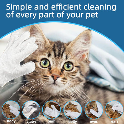 Pet Washing Glove Wipes for Dog and Cat,Travel 6 PCS