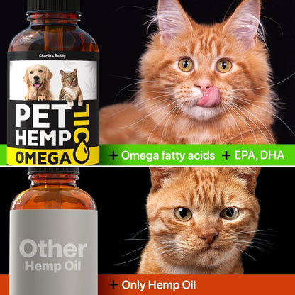 Charlie & Buddy Hemp Oil for Dogs – Omega 3, 6, 9 for Skin, Coat, Anxiety & Joint Relief