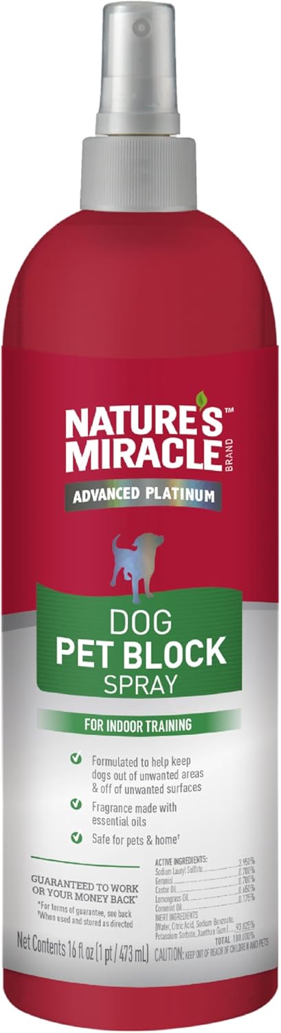 Nature’s Miracle Advanced Platinum Dog Pet Block Spray, 473ml