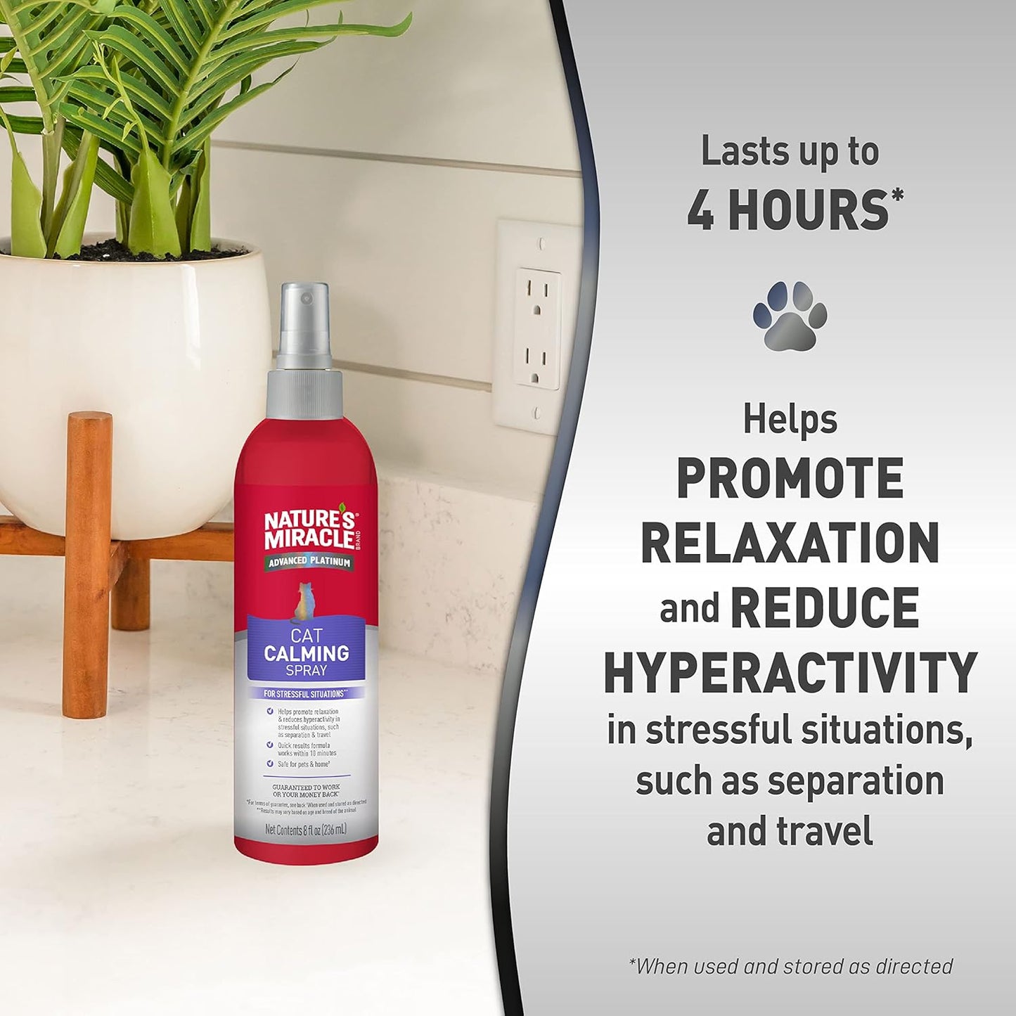 Nature’s Miracle Platinum Cat Calming Spray, 236ml Promotes Relaxation, Quick & Long-Lasting Results