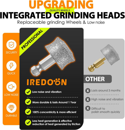 IREDOON Upgraded Dog Nail Grinder – 3-Speed, Quiet & Low Vibration with 4 LED Lights for Painless Grooming (Green)