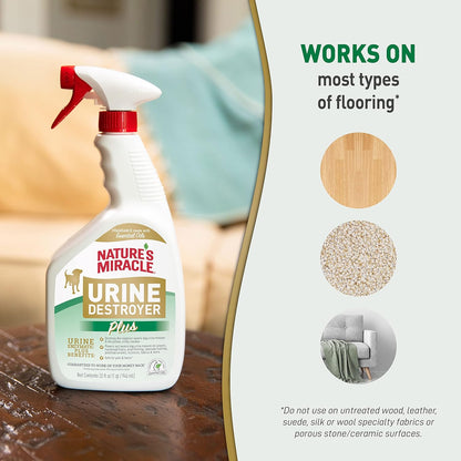 Nature’s Miracle Dog Urine Destroyer Plus, 946ml Enzymatic Formula, Removes Stains, Aloe Rain Fragrance