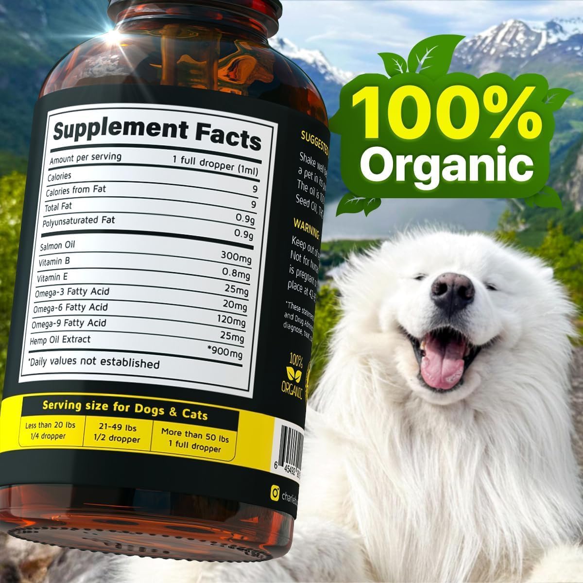Charlie & Buddy Hemp Oil for Dogs – Omega 3, 6, 9 for Skin, Coat, Anxiety & Joint Relief