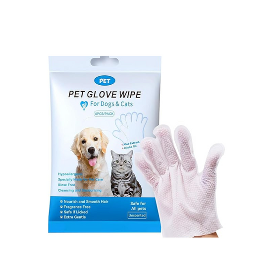 Pet Washing Glove Wipes for Dog and Cat, Unscented Rinse